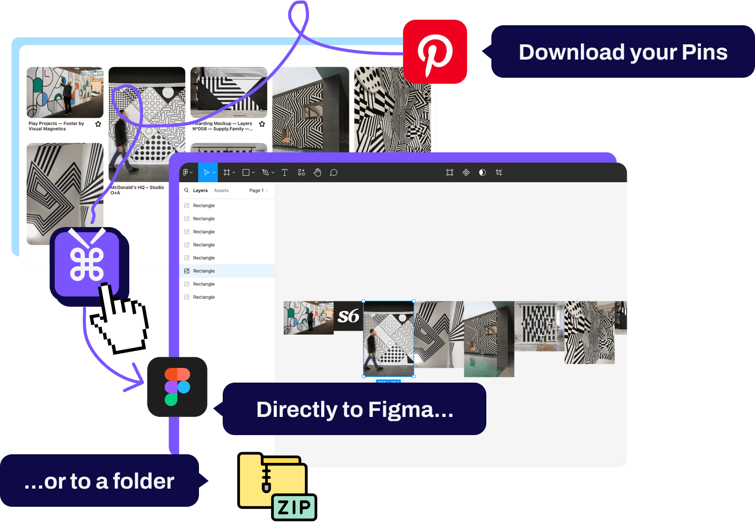 Download images from Pinterest to Figma or a zip folder