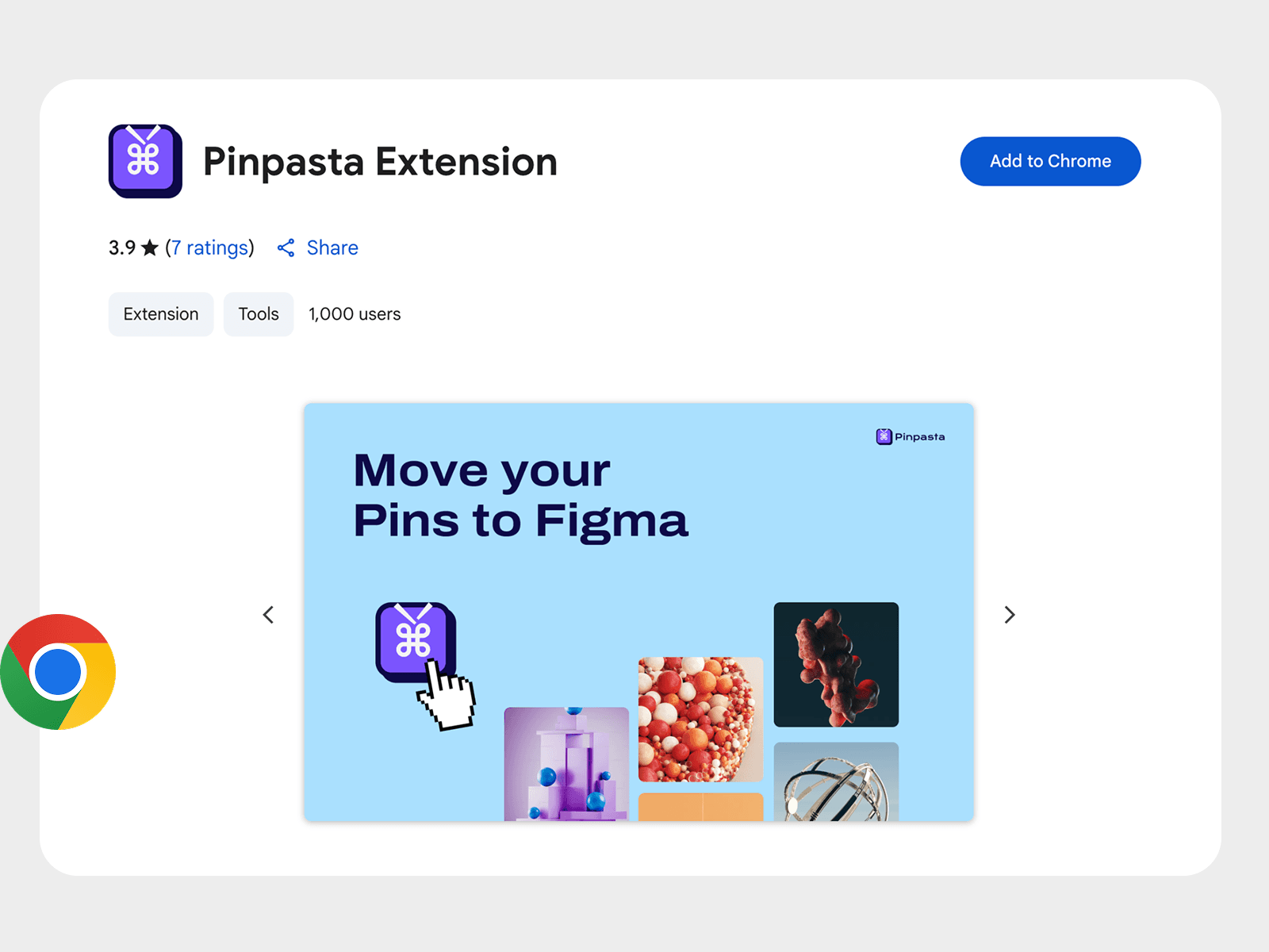 Pinpasta browser extension extracting Pinterest board
