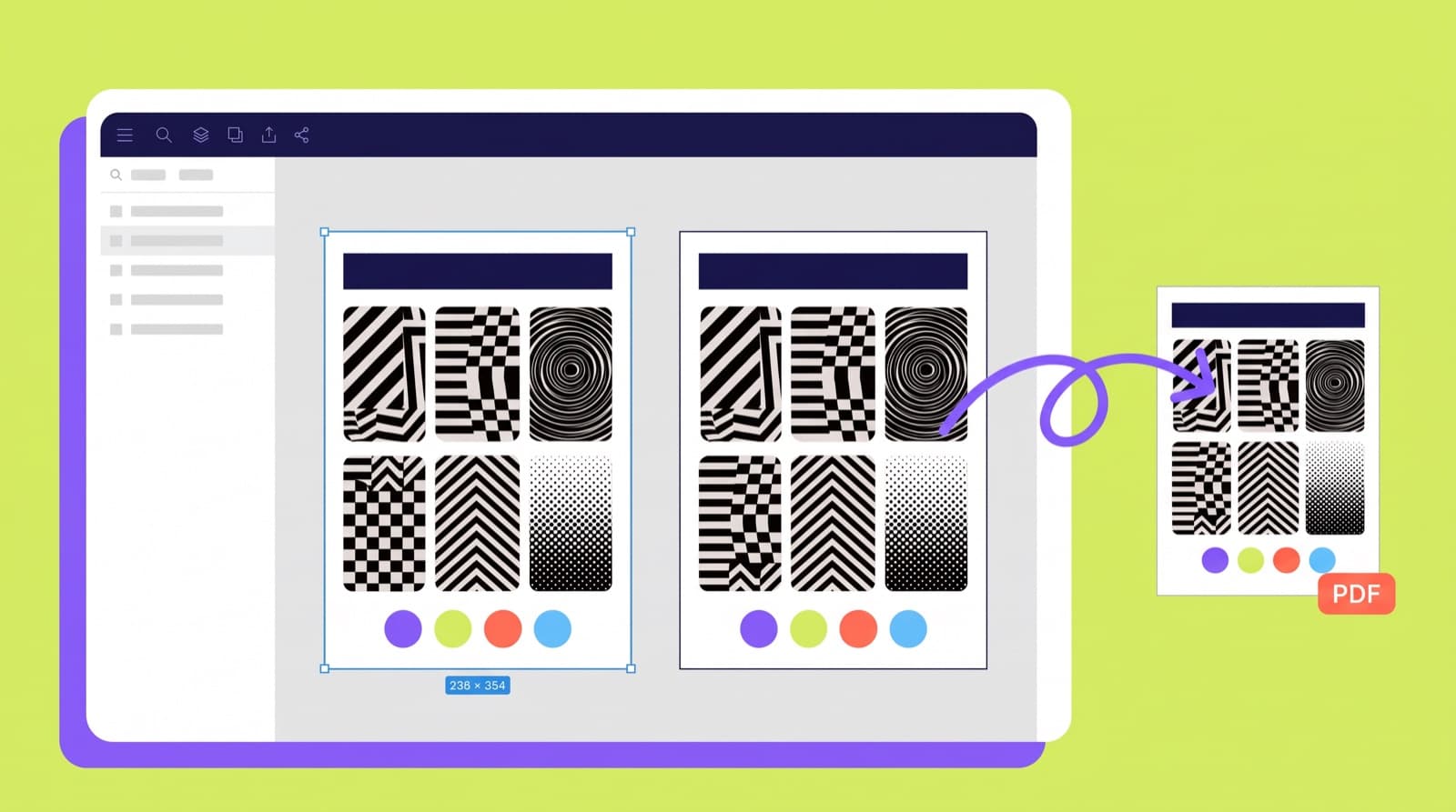 Pinterest images laid out as moodboard pages in Figma and exported as a PDF
